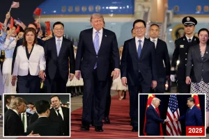 Trump receives a warm welcome upon arriving in Beijing for an important summit with Xi Jinping.