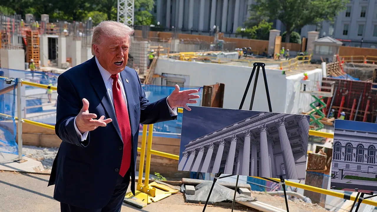 Trump reveals White House Ballroom as a fortified security barrier
