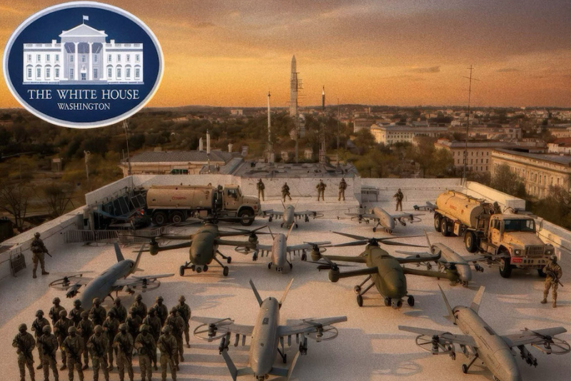 Trump reveals designs for drone facility intended for White House ballroom, criticizes lawsuit against the project.