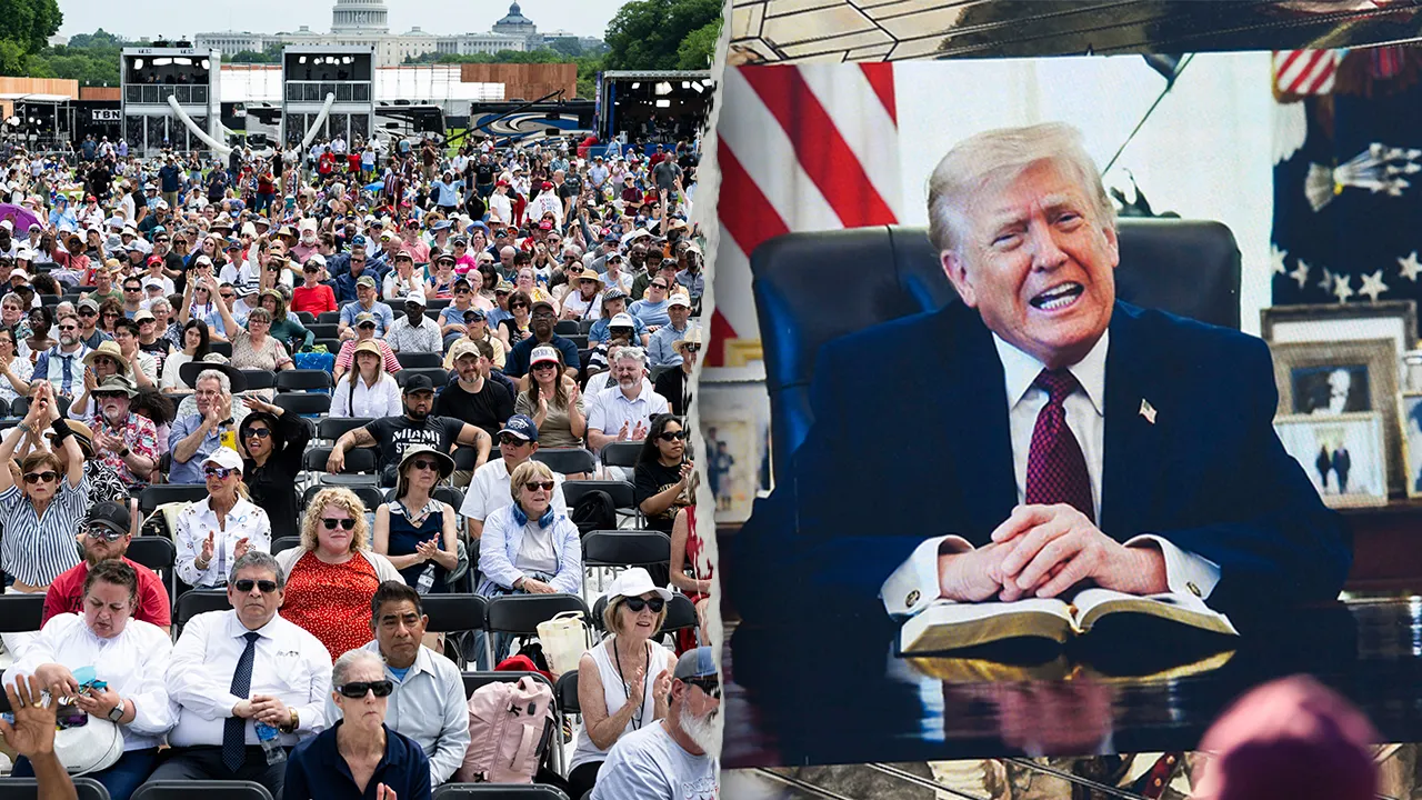 Trump shares biblical message at large America 250 faith gathering