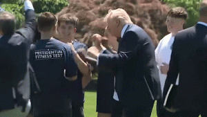 Trump shows students his famous YMCA dance on the White House lawn