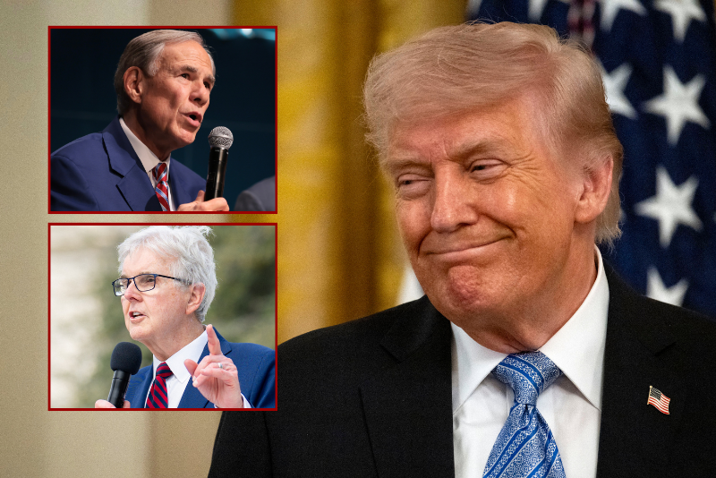 Trump strengthens his support in Texas with endorsements for Abbott and Lt. Gov. Patrick.