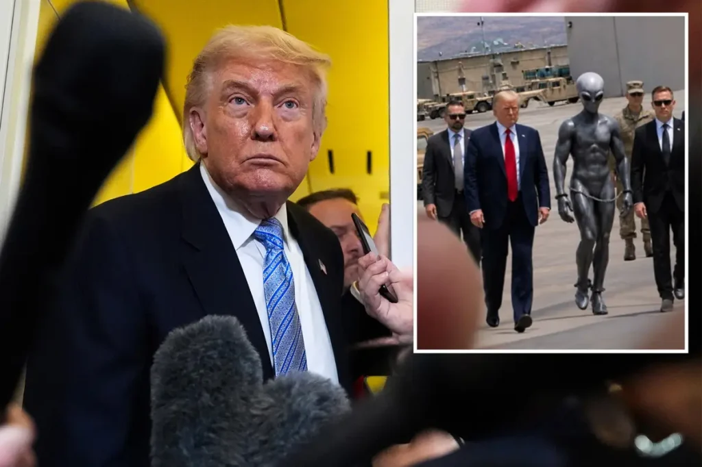 Trump surprises the internet with AI image of an alien in chains