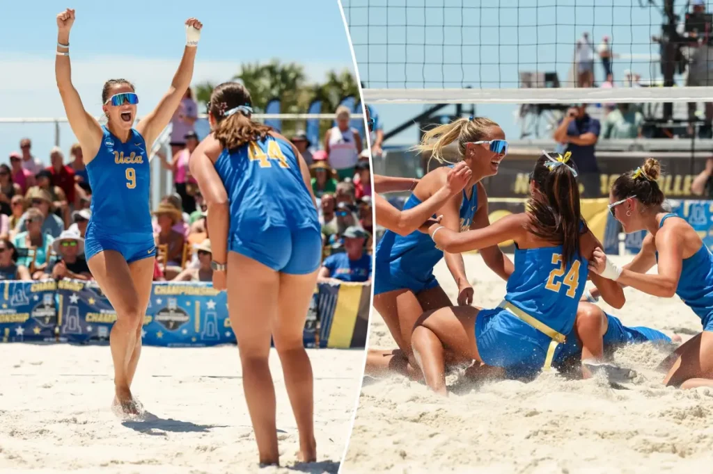 UCLA women's beach volleyball captures NCAA championship, defeats Stanford.