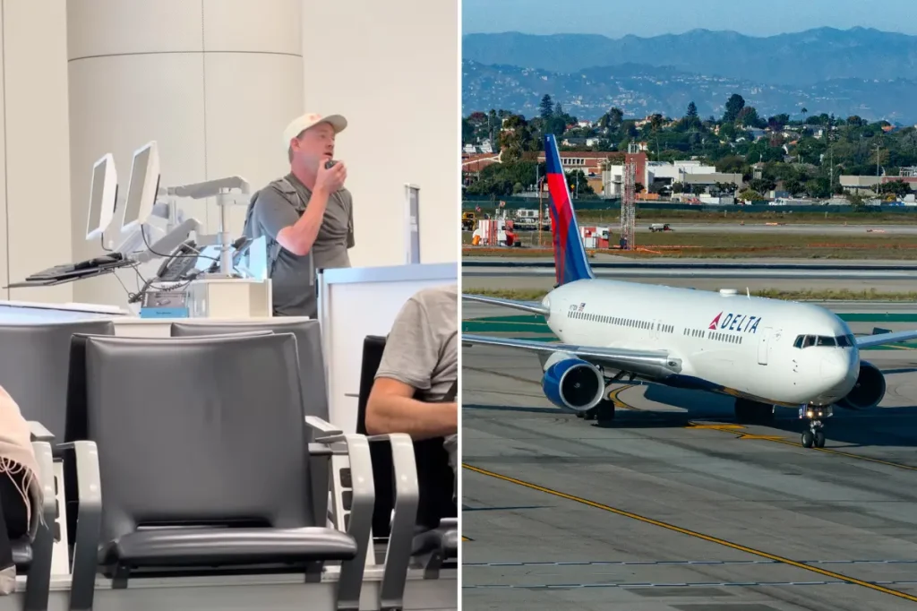 Unruly incident as Delta passenger confronts gate staff at the counter