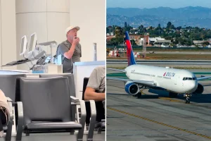 Unruly incident as Delta passenger confronts gate staff at the counter