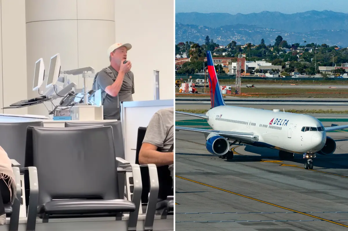 Unruly incident as Delta passenger confronts gate staff at the counter