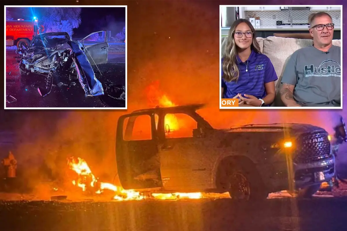 Veteran and his 14-year-old daughter save six people from a blazing car accident
