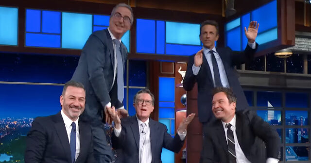 Video: Stephen Colbert Holds a Funeral for His Own ‘Late Show’ Featuring Kimmel, Fallon, Meyers, and John Oliver