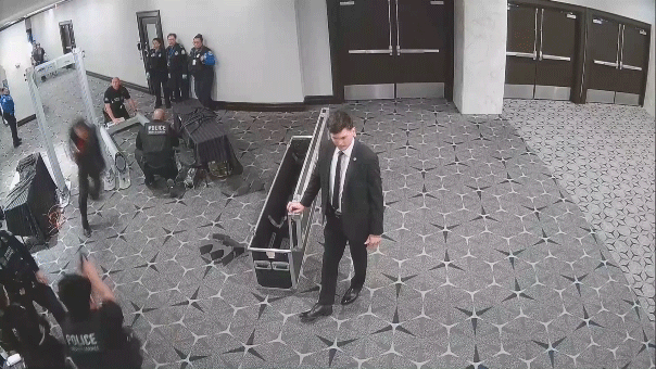 Video reveals suspect hurrying through security before WHCD shooting