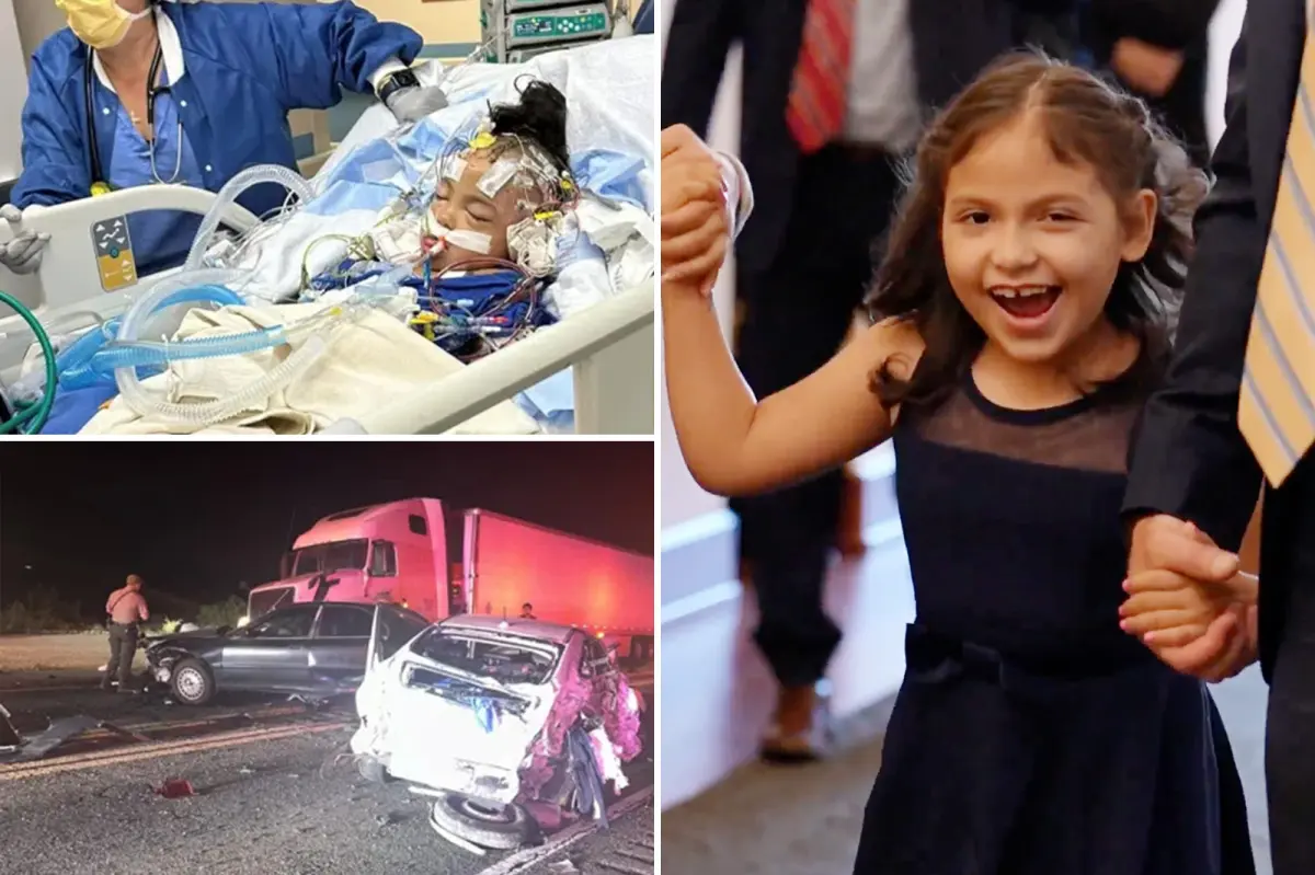 7-year-old from California, who has half a skull due to a crash with an undocumented truck driver, shares an emotional moment with top officials from Trump.