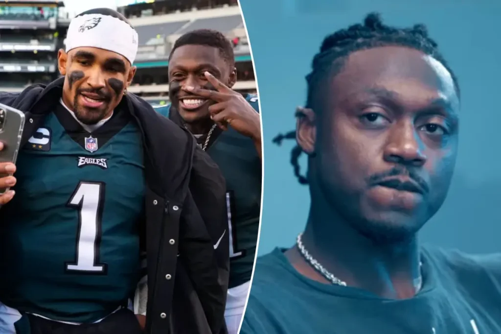 AJ Brown shares how his friendship with Jalen Hurts fell apart before the Patriots trade.