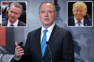 Adam Schiff's acknowledgment of the DOJ investigation into Gavin Newsom