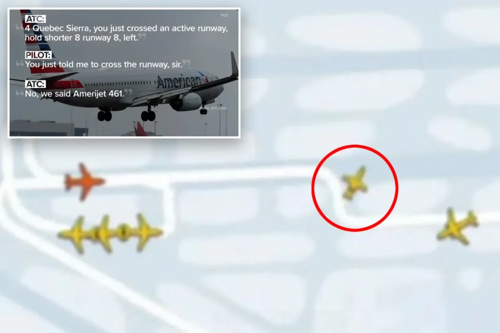 American Airlines flight had to cancel takeoff when another aircraft entered the same runway at Miami airport.