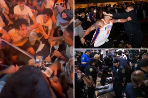 Angry NY Knicks fans rip Victor Wembanyama's jersey apart while arrests take place