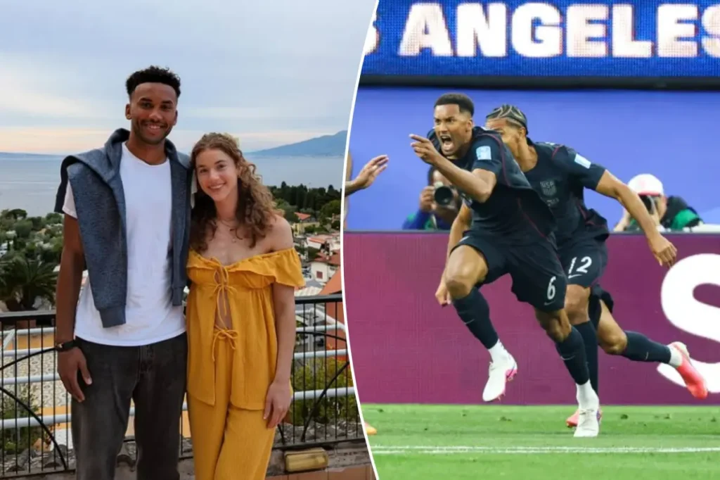 Auston Trusty's spouse shares a one-word response to his goal in the World Cup.