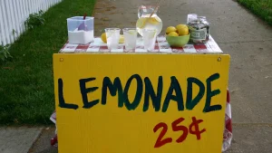 Authorities look into robbery involving children's lemonade stand.