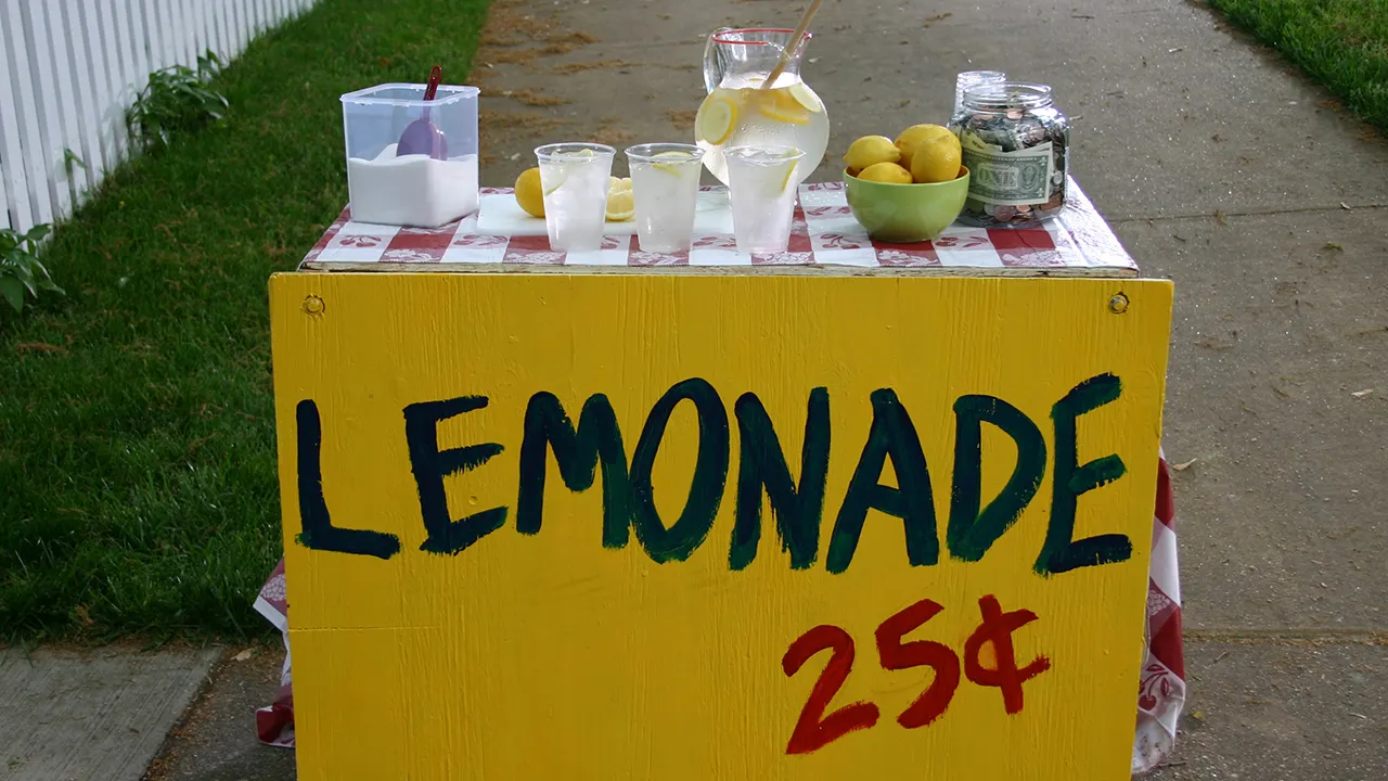 Authorities look into robbery involving children's lemonade stand.