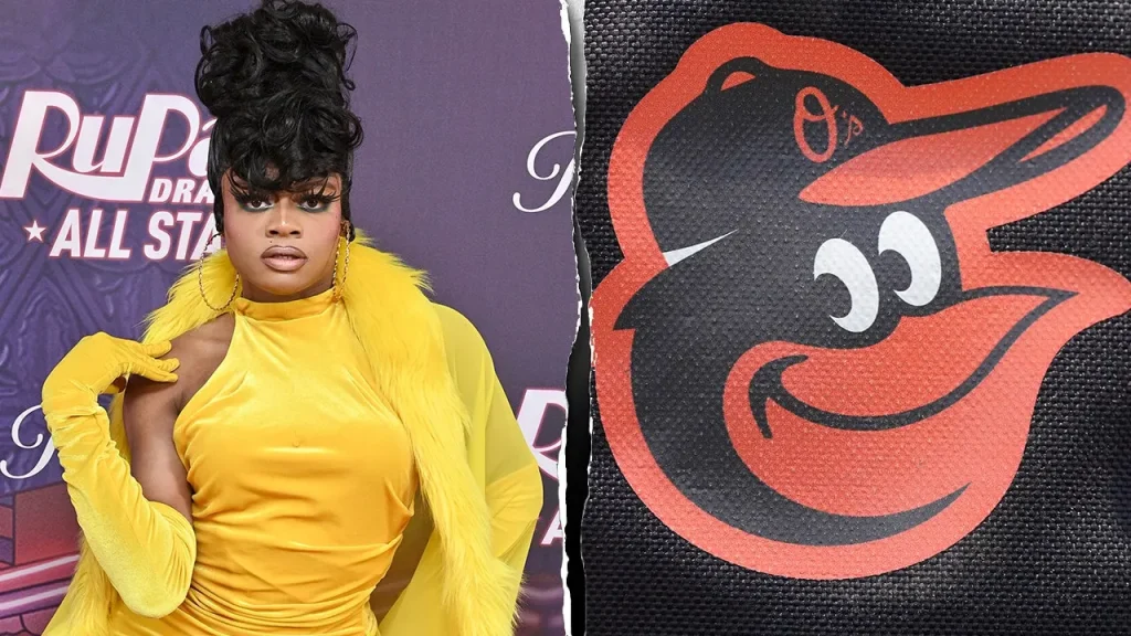 Baltimore Orioles invite a drag queen to be the Guest Splasher in the family-friendly Bird Bath area for Pride Night