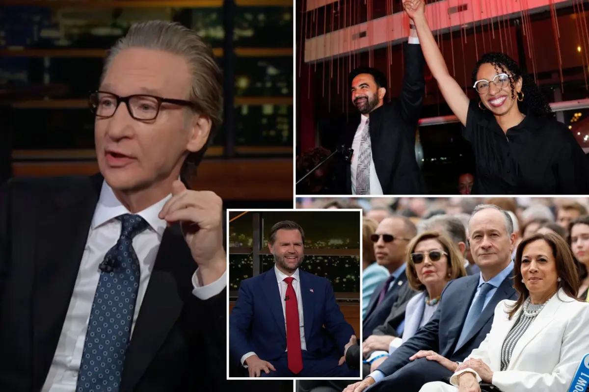 Bill Maher informs Vance that his 2028 vote is uncertain while criticizing prominent Democrats for not coming on his show.