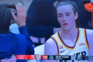 Caitlin Clark seems to ignore her Fever teammate during an uncomfortable situation.