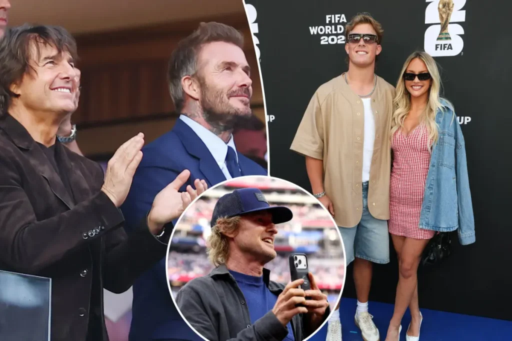 Celebrities like Tom Cruise and Jaxson Dart attend the World Cup 2026 opener featuring the US men's national team.