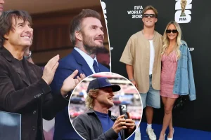 Celebrities like Tom Cruise and Jaxson Dart attend the World Cup 2026 opener featuring the US men's national team.
