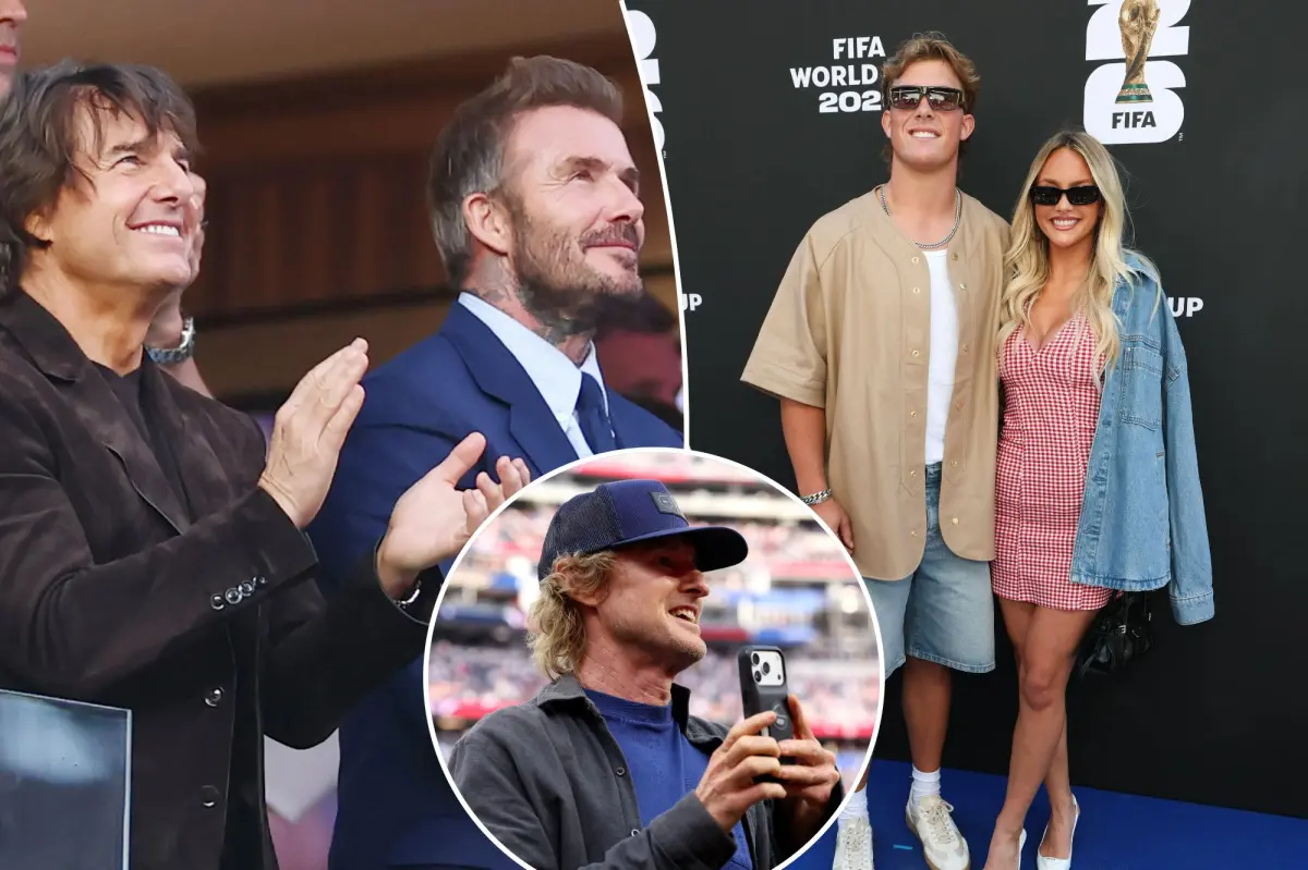 Celebrities like Tom Cruise and Jaxson Dart attend the World Cup 2026 opener featuring the US men's national team.