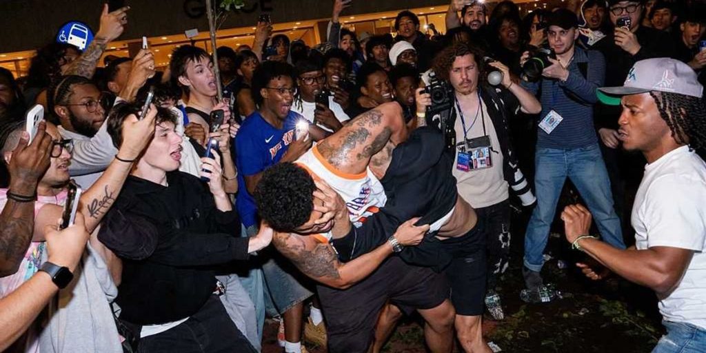 Chaos and violence break out in Manhattan during Knicks Game 3 watch party