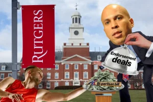 Cory Booker is against changing the excessive money-making practices in college sports, even though it is harming a leading university in New Jersey.