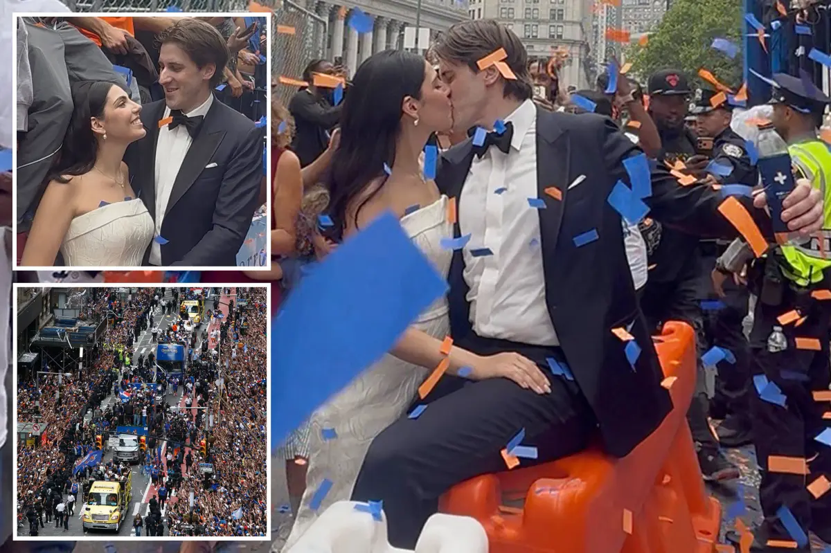 Couple weds at City Hall amid Knicks parade celebration