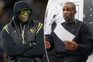 Deion Sanders announces he is free of cancer one year after having his bladder removed.