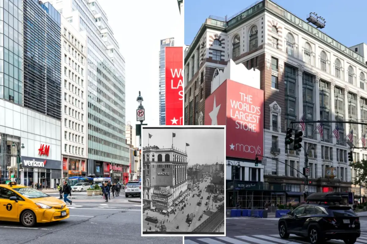 Delay in the removal of Macy's 60-year-old 'shopping bag' billboard in Herald Square, NYC