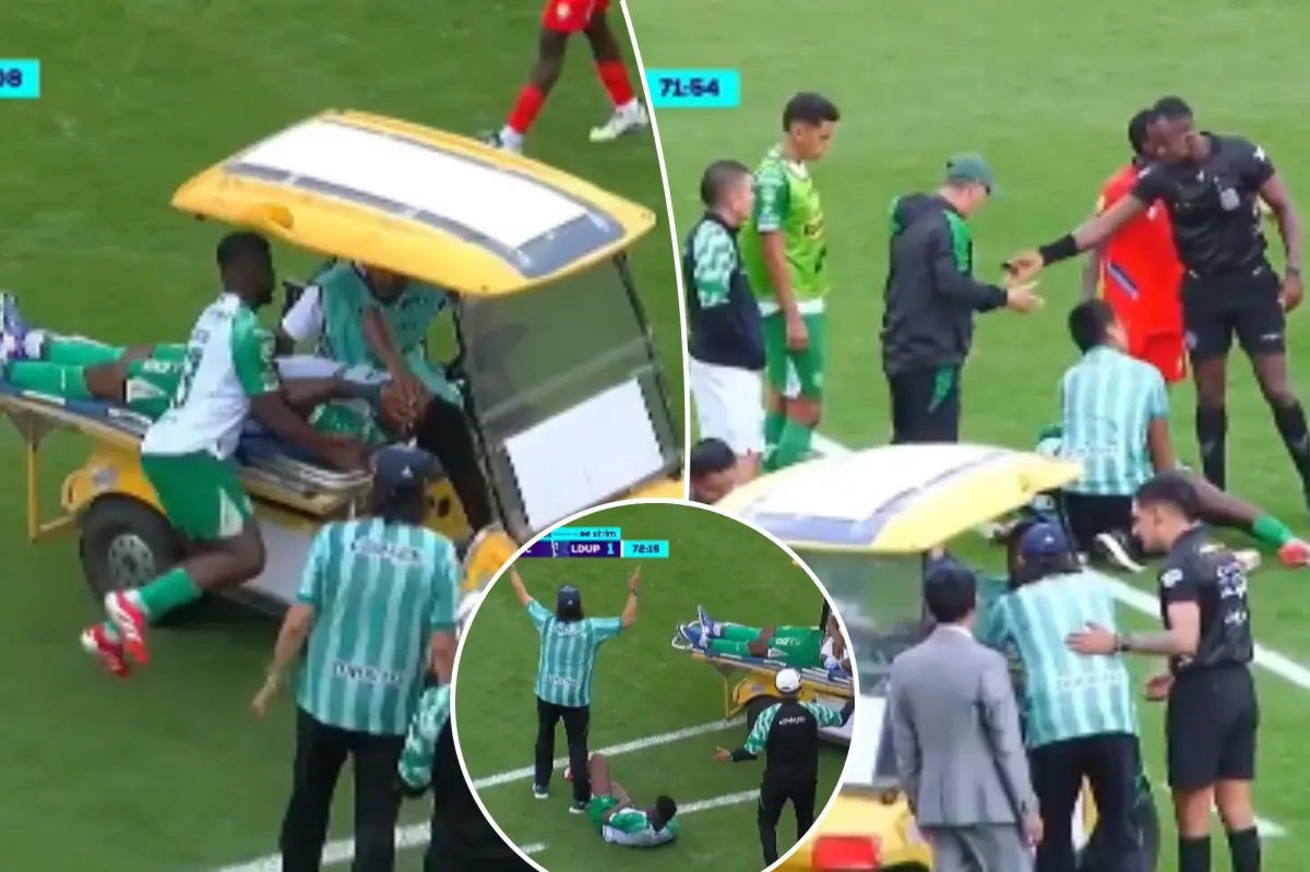 Ecuadorian soccer player crashes into medical cart with injured teammate in unusual incident