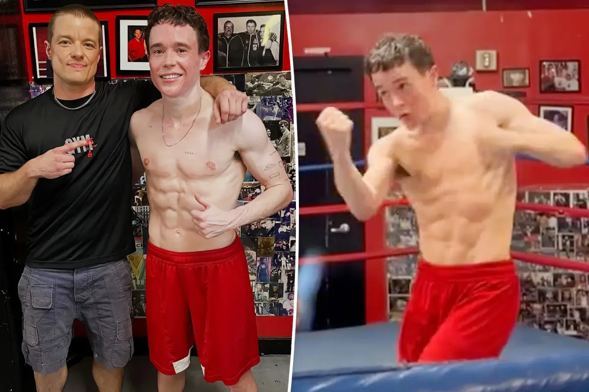 Elliot Page demonstrates impressive abs after becoming passionate about boxing