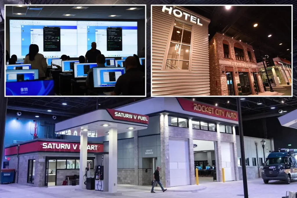 FBI uncovers a 22,000-square-foot mock town in Alabama created for training agents in cyber warfare.
