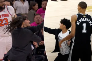 Fan taking selfies interrupts court during unusual NBA Finals Game 1 moment