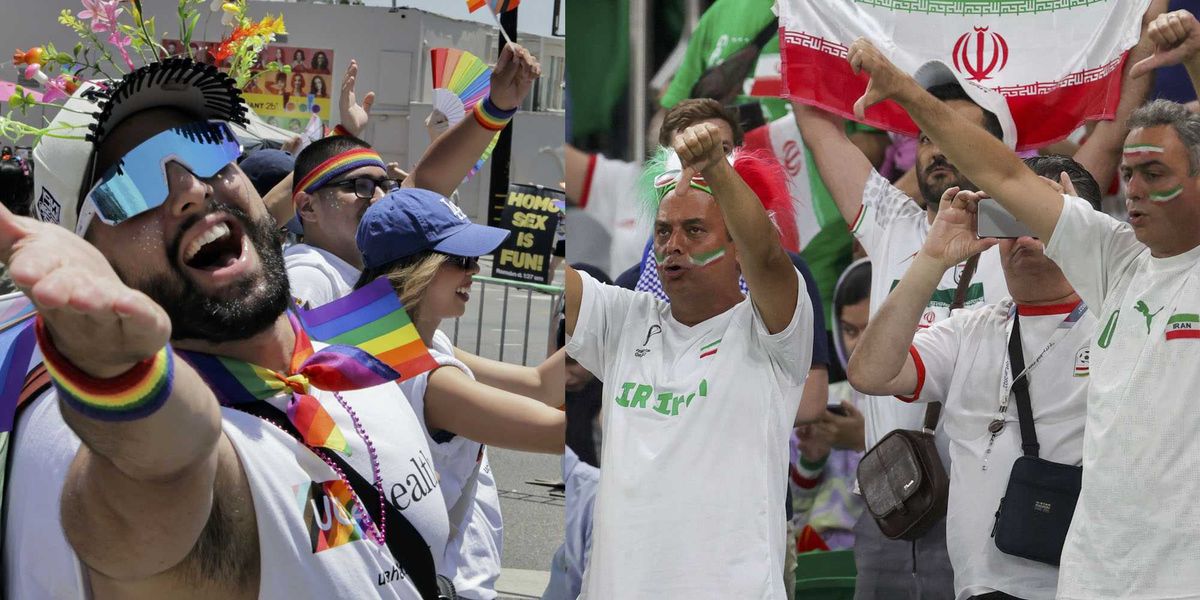 Fans from two Islamic countries opposed to homosexuality will navigate LGBTQ+ messaging at the 'Pride Match' during the World Cup.