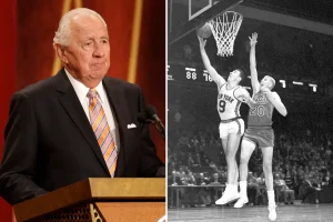 Former Knicks player Richie Guerin, 94, remains calm while watching the NBA Finals.