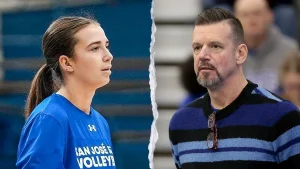 Former SJSU volleyball player addresses claimed scholarship misrepresentation by coach amid trans controversy.