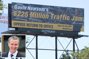 Gavin Newsom cautioned about a large departure from California due to a new policy causing anger.