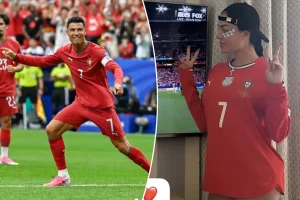 Georgina Rodriguez puts on a Cristiano Ronaldo jersey and very little else for World Cup festivities.
