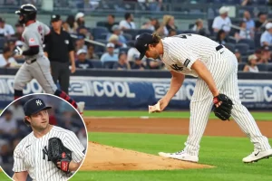 Gerrit Cole faces difficulties for the first time after his return as Yankees lose to Guardians