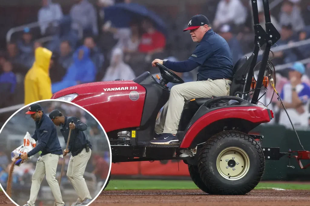 Giants' matchup against Braves delayed by nearly 2 hours before being called off