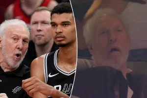 Gregg Popovich shows up at the NBA Finals to cheer on the Spurs