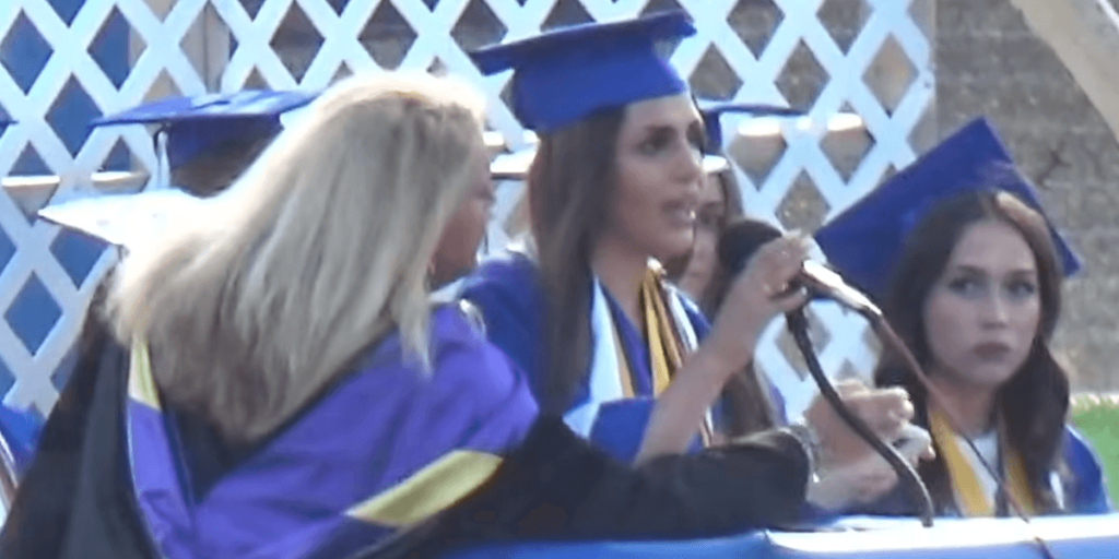 High school valedictorian who supports Palestine criticizes ICE in graduation speech, prompting school official to intervene: 'I feel oppressed'