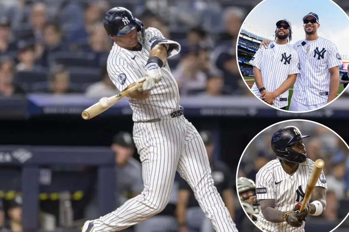 Jalen Brunson and Josh Hart from the Knicks enjoy watching the Yankees overpower the White Sox.