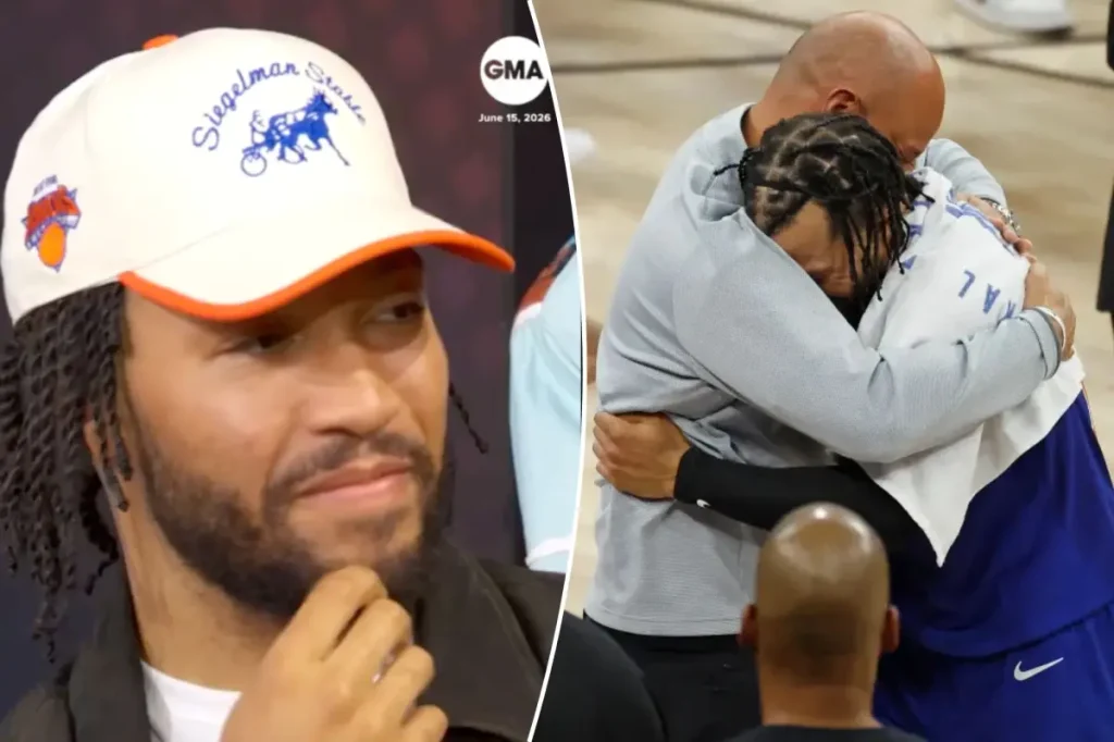 Jalen Brunson expressed feelings after the NBA championship that had been held back for a long time.