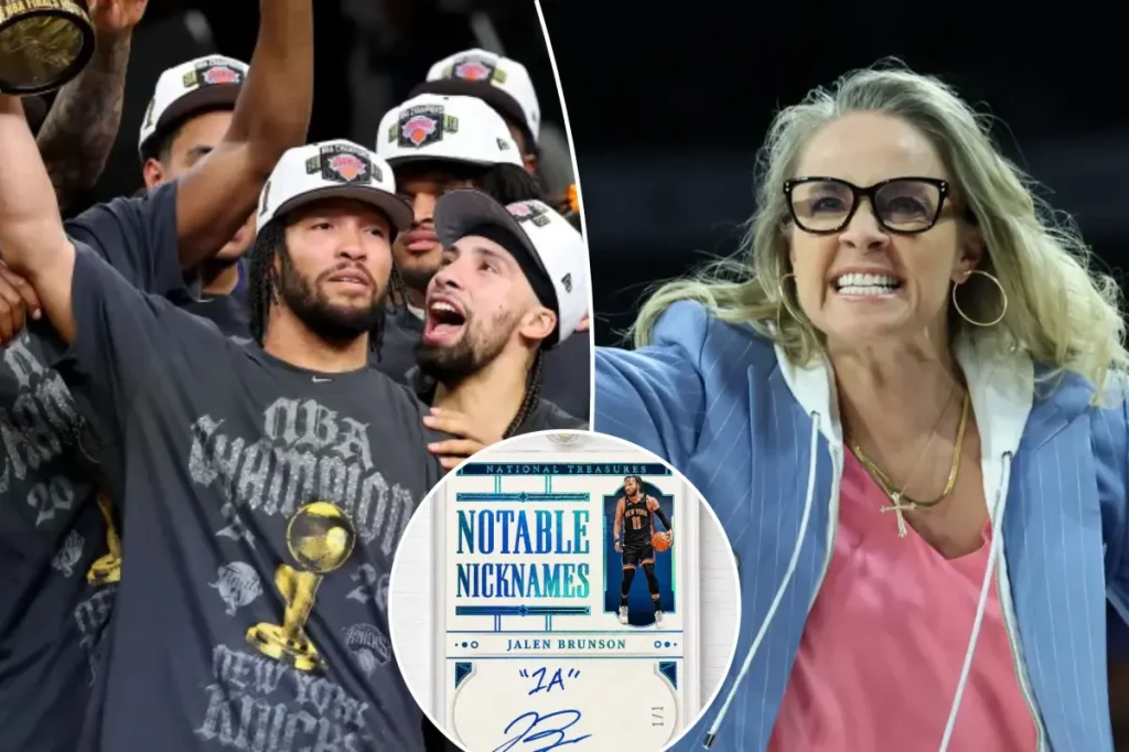 Jalen Brunson of the Knicks responded to '1A' critics in a trading card.