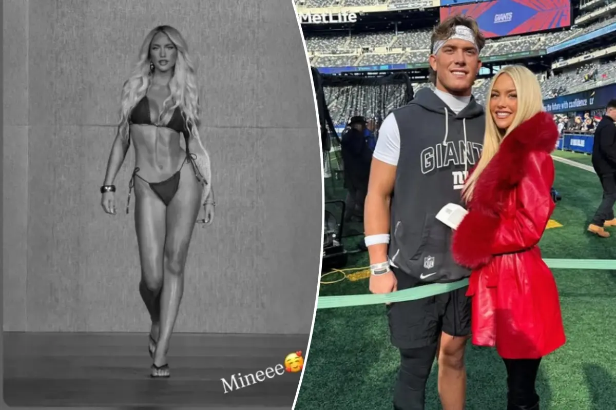 Jaxson Dart praises girlfriend Marissa Ayers on her first appearance at Miami Swim Week.